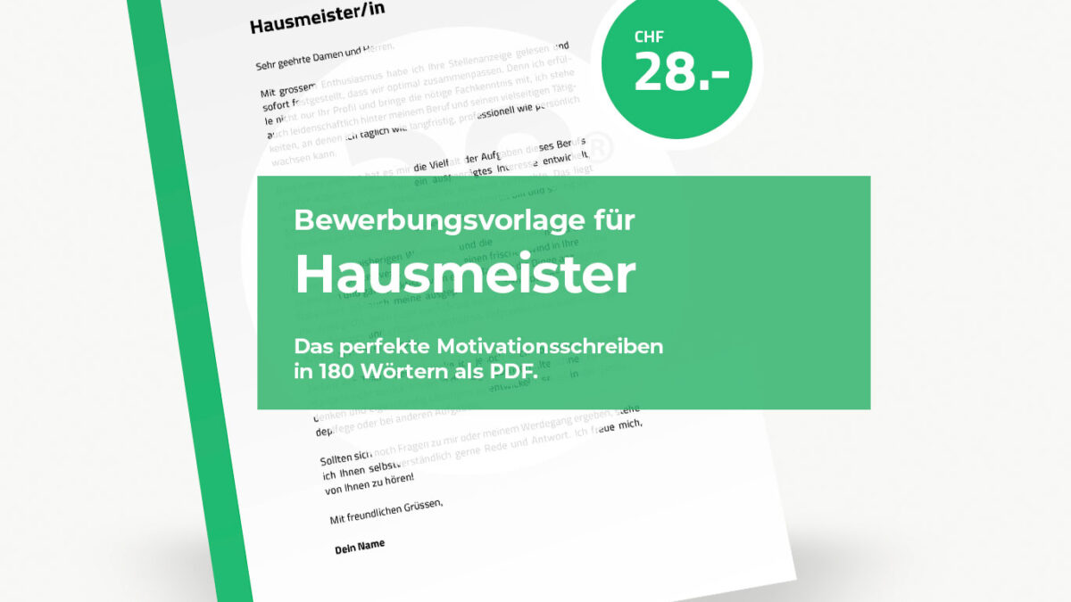 Bewerbung als Hausmeister | Text Word Vorlage Muster ...