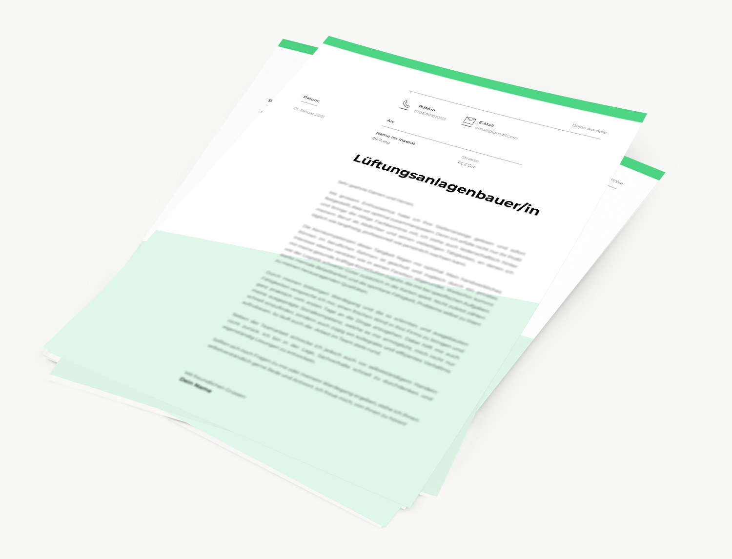 Bewerbung Lüftungsanlagenbauer/in