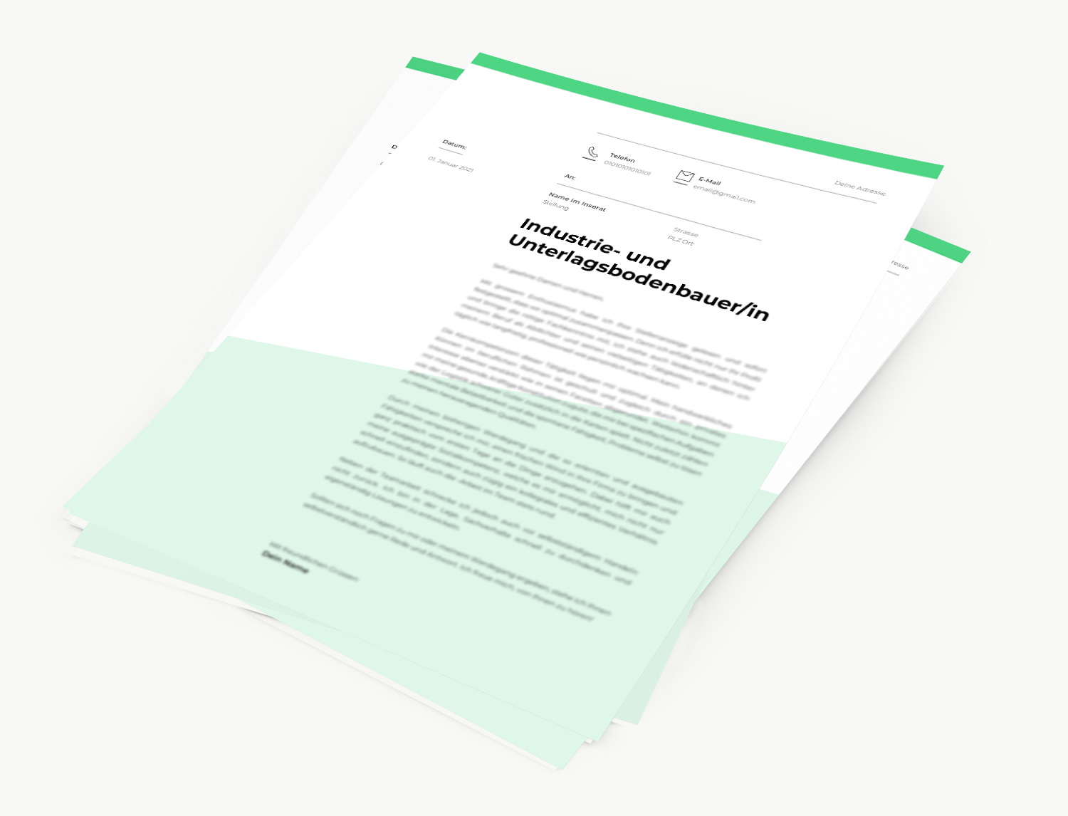 Bewerbung Industrie- und Unterlagsbodenbauer/in
