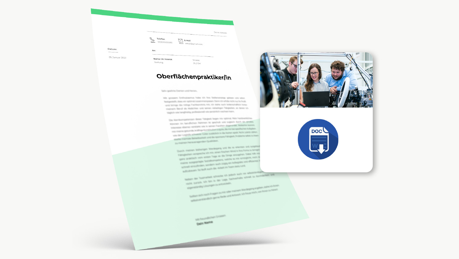 Bewerbung Oberflächenpraktiker/in