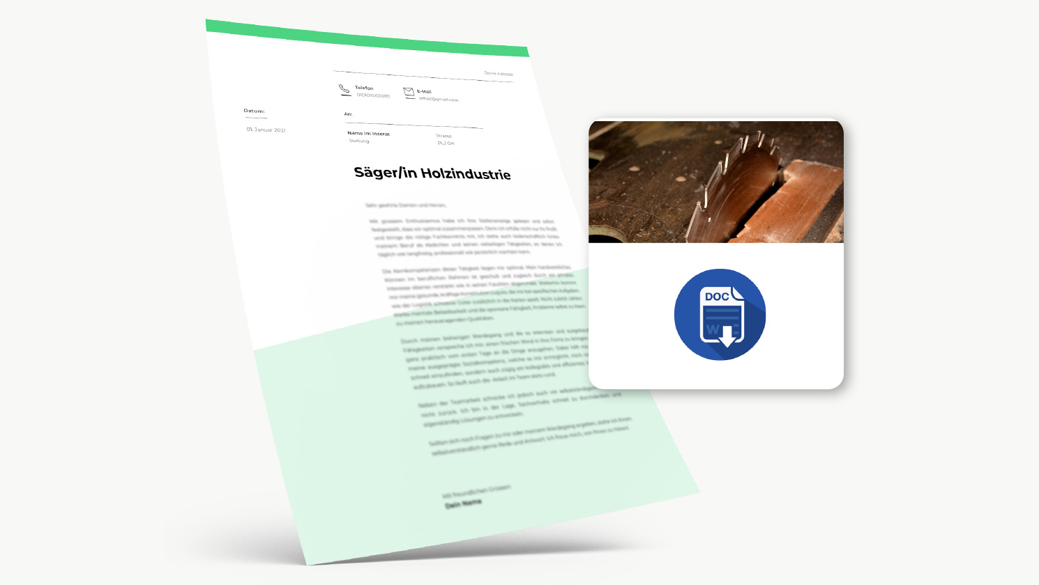 Bewerbung Säger/in Holzindustrie