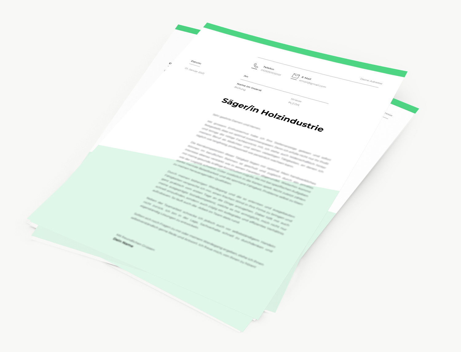 Bewerbung Säger/in Holzindustrie