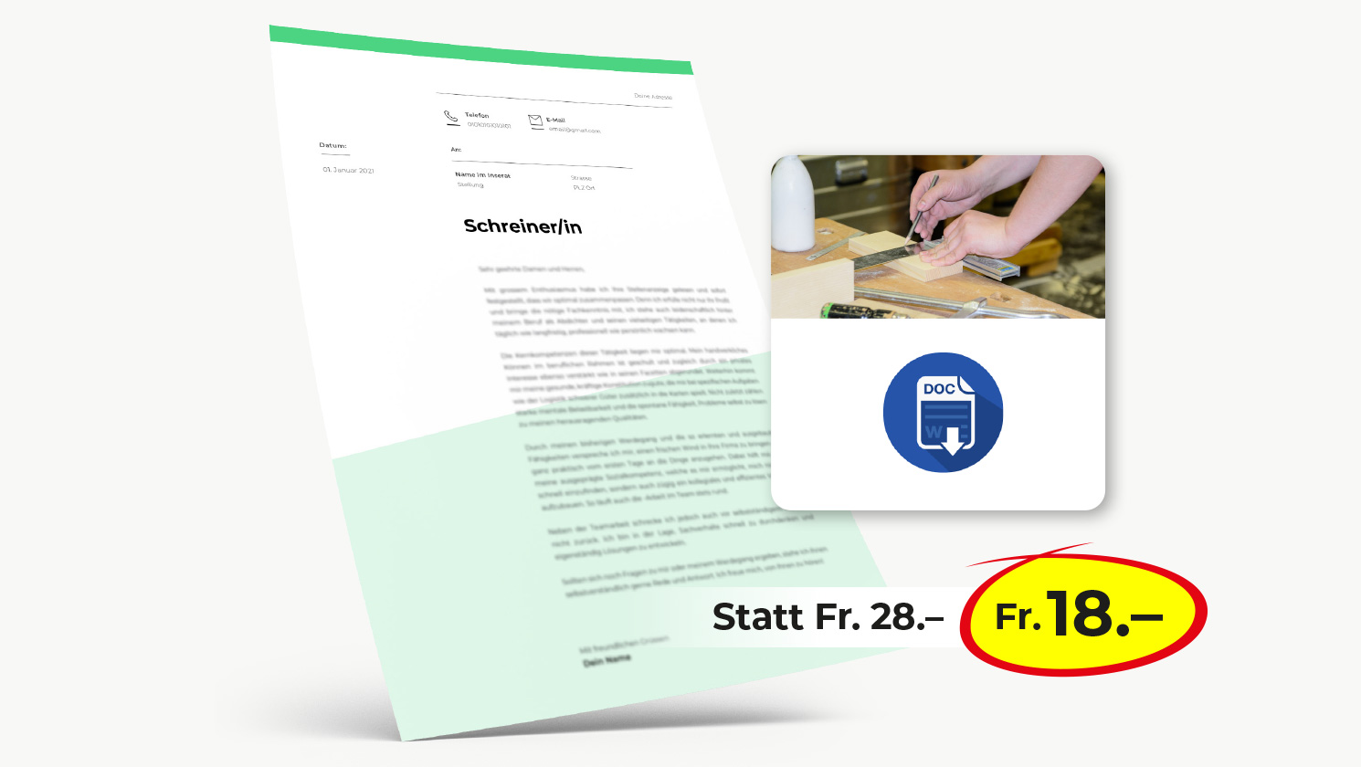 Bewerbung Schreiner/in